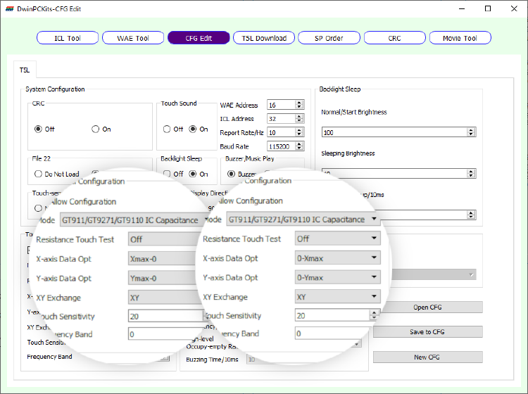 Screenshot of DWIN DGUS Config Generator after changes