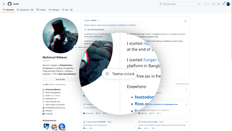 Screenshot of hjr265's GitHub profile