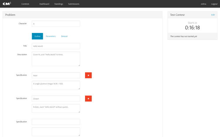 Problem outline edit form